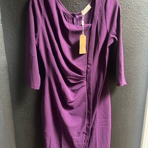 S.L. Fashions Rich Purple Long Sleeve Dress